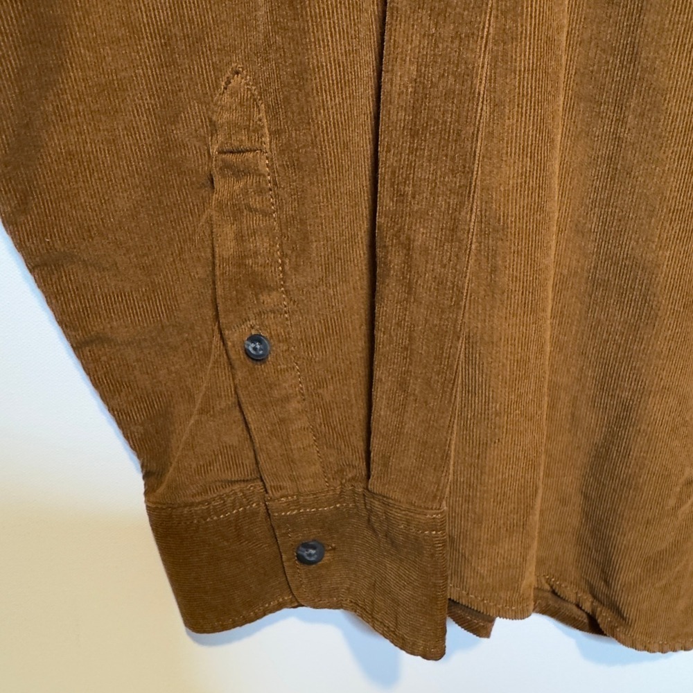 George‎ Mens Corduroy Button Down Shirt Long Sleeve Brown Size 2XL (New) - Picture 6 of 11